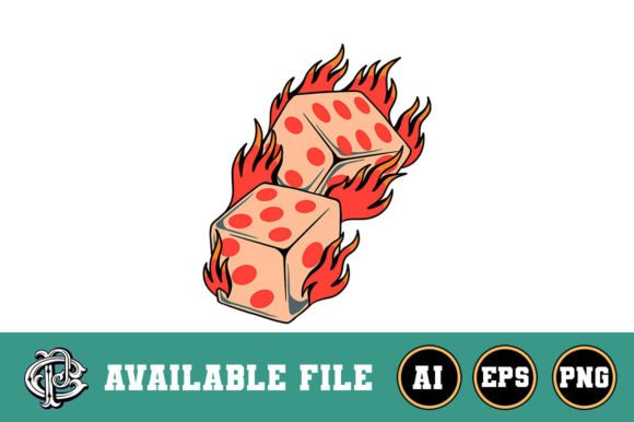 Download Flaming Dice T-shirt Design - Design Collection
