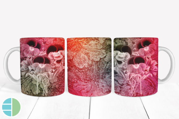 Download Mug Sublimation Vintage Flower Designs - Design Collection
