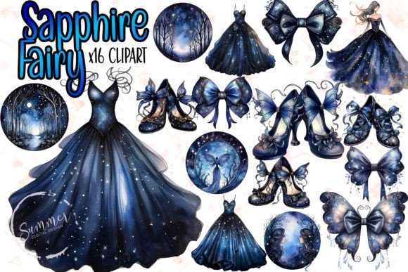 Download Watercolor Sapphire Witch Enchanted Ball - Sapphire Collection