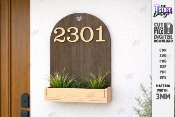 Download Modern House Number Address Sign SVG - Address Collection