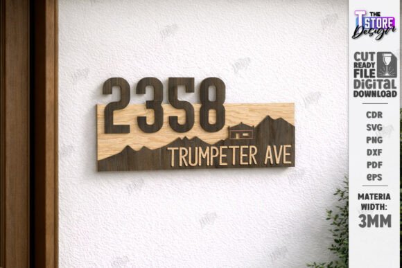 Download Modern House Number Address Sign SVG - Address Collection