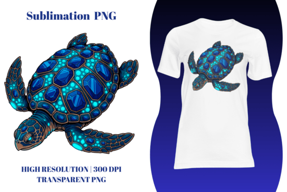 Download Dark Nautical Sapphire Neon Turtle - Sapphire Collection