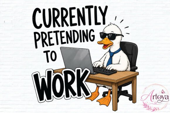 Download Funny Office Duck Design PNG - Design Collection