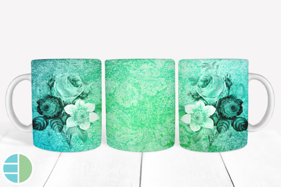 Download Mug Sublimation Vintage Flower Designs - Design Collection