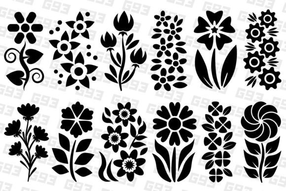 Download Flat Flower Designs - Design Collection