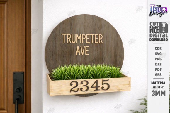 Download Modern House Number Address Sign SVG - Address Collection