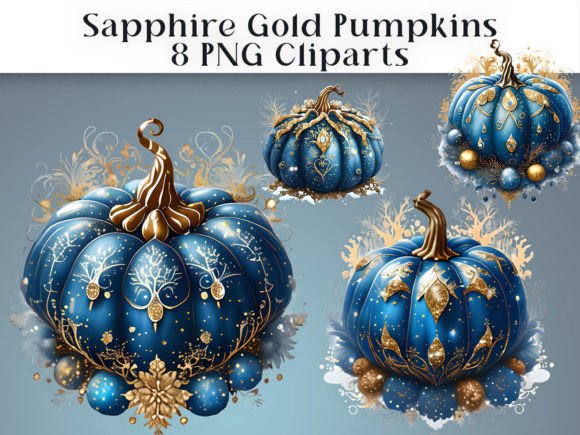 Download Sapphire Gold Pumpkins Sublimation - Sapphire Collection