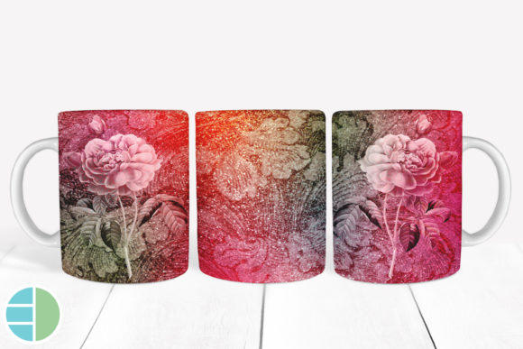 Download Mug Sublimation Vintage Flower Designs - Design Collection
