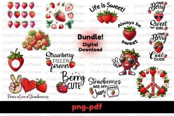 Download Berry Sweet Digital Design Bundle – PNG - Design Collection
