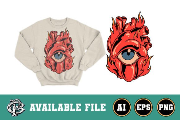 Download Flaming Heart T-shirt Design - Design Collection