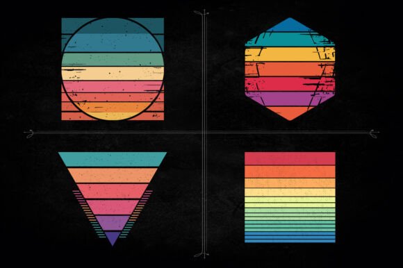 Download Vintage Sunset Graphic Shapes SVG Design - Design Collection