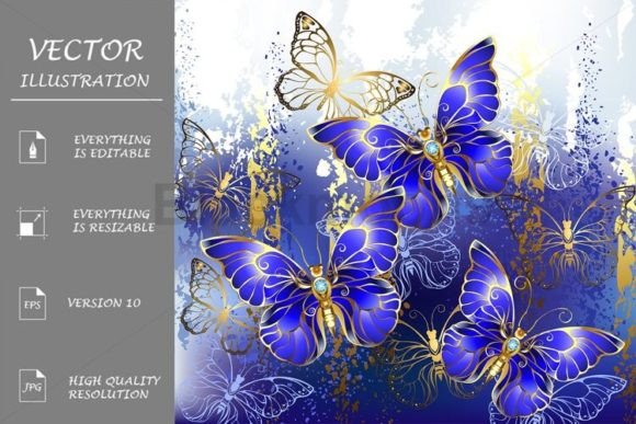 Download Three Sapphire Butterflies - Sapphire Collection